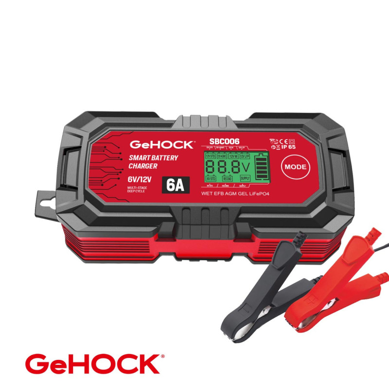 GeHOCK Φορτιστής-Συντηρητής Μπαταρίας Αυτ/του 12V 6A 100W GeHOCK (SBC006)