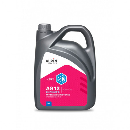 ALPIN LONGLIFE AG12 -25C ANTIFREEZE - ΕΤΟΙΜΟ ΨΥΚΤΙΚΟ ΥΓΡΟ ΚΙΝΗΤΗΡΩΝ - 4L