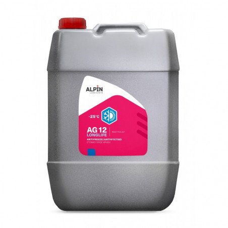 ALPIN LONGLIFE AG12 -25C ANTIFREEZE - ΕΤΟΙΜΟ ΨΥΚΤΙΚΟ ΥΓΡΟ ΚΙΝΗΤΗΡΩΝ - 18L