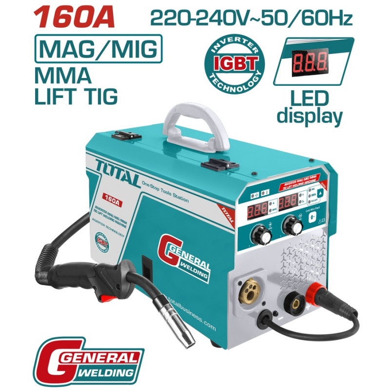 TOTAL ΗΛΕΚΤΡΟΣΥΓΚΟΛΛΗΣΗ INVERTER MAG/MIG/MMA/TIG 160A (TMGT1601)