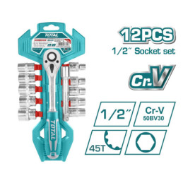 TOTAL ΣΕΤ ΚΑΣΤΑΝΙΑ 1/2" ΜΕ ΚΑΡΥΔΑΚΙΑ 12ΤΕΜ (THT141121)