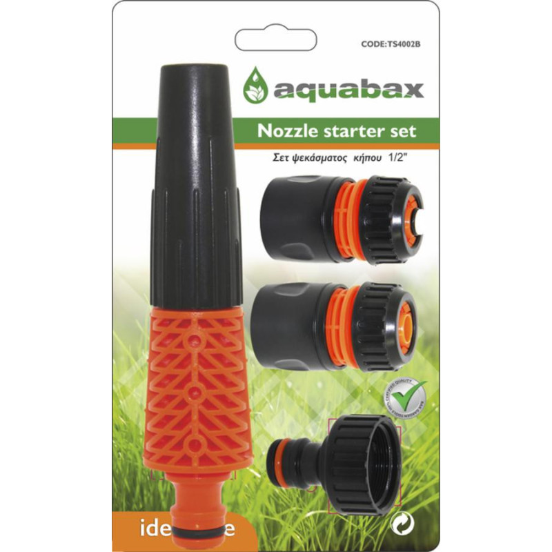 AQUABAX ΣΕΤ ΑΥΛΟΣ ΝΕΡΟΥ ΜΕ ΤΑΧΥΣΥΝΔΕΣΜΟΥΣ 1/2" (TS4002B)