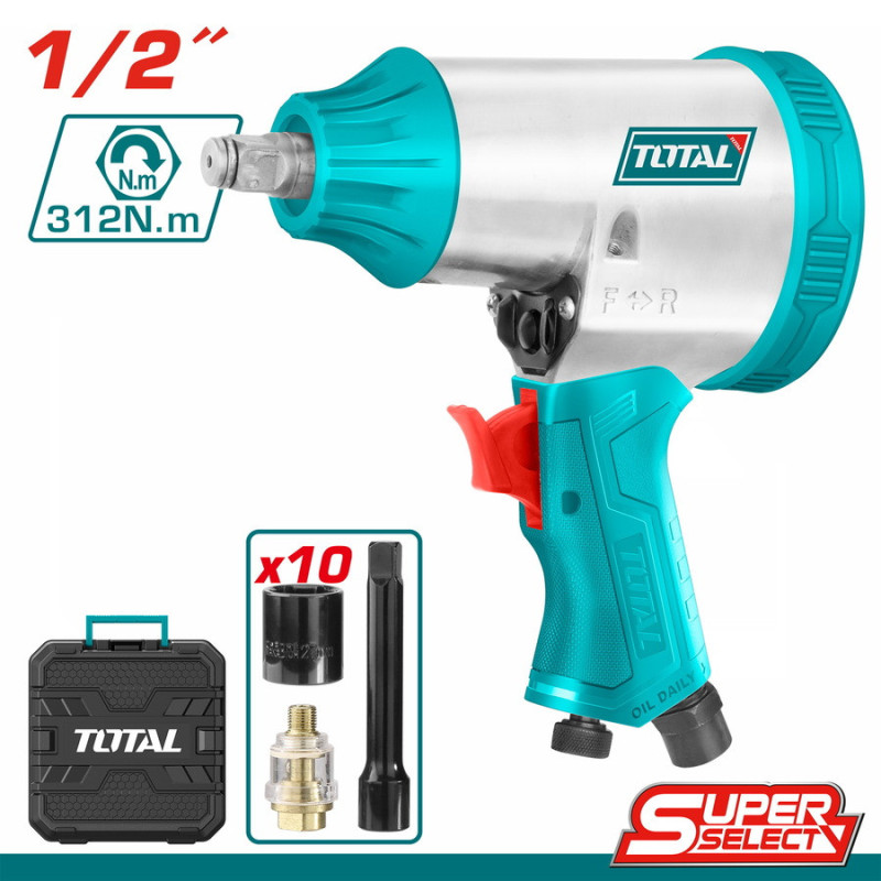 TOTAL ΣΕΤ ΑΕΡΟΚΛΕΙΔΟ 1/2" - 312Nm SUPER SELECT (TAT41125)