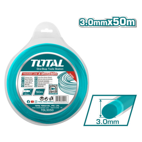 TOTAL ΜΕΣΙΝΕΖΑ ΣΤΡΟΓΓΥΛΗ DUAL POWER 3mm - 50m (TDL3050)