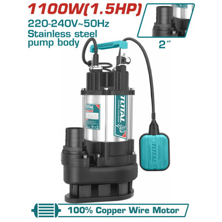 TOTAL ΥΠΟΒΡΥΧΙΑ ΑΝΤΛΙΑ ΛΥΜΑΤΩΝ ΙΝΟΧ Β.Τ 1.100W (TWP7110016)