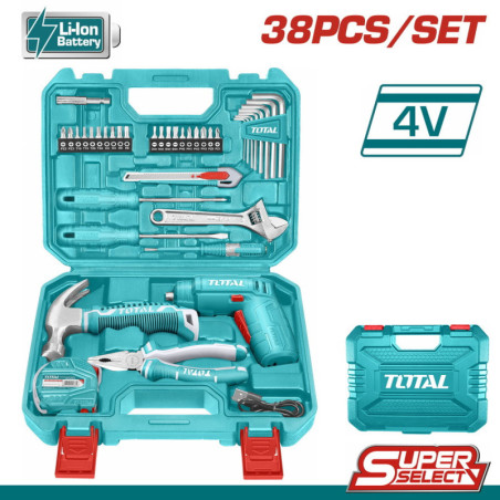 TOTAL ΣΕΤ ΚΑΤΣΑΒΙΔΙ ΜΠΑΤ. Li-ion 4V 38ΤΕΜ  SUPER SELECT (THKTHP10386)