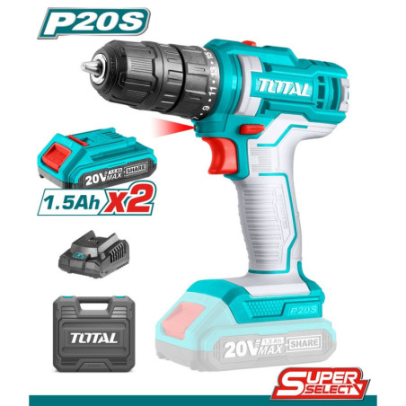 TOTAL ΔΡΑΠΑΝΟΚΑΤΣΑΒΙΔΟ ΜΠΑΤ. Li-ion 20V / 1.5Ah / 45Nm / 2 ΜΠΑΤ  SUPER SELECT (TDLI20028)