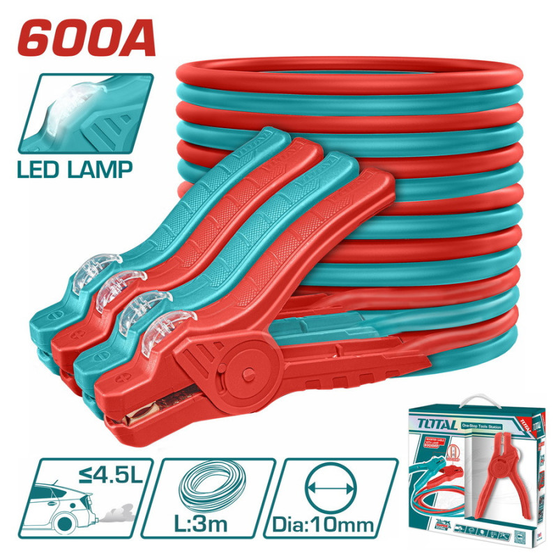 TOTAL ΚΑΛΩΔΙΑ ΕΚΚΙΝΗΣΗΣ 3m ΜΕ ΛΑΜΠΑ LED (PBCA16008L)