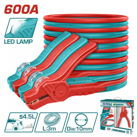 TOTAL ΚΑΛΩΔΙΑ ΕΚΚΙΝΗΣΗΣ 3m ΜΕ ΛΑΜΠΑ LED (PBCA16008L)