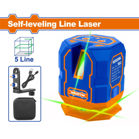 WADFOW ΑΛΦΑΔΙ LASER ΑΥΤΟ-ΟΡΙΖΟΝΤΙΟΥΜΕΝΟ 0-30m 5 LINE ΜΕ ΠΡΑΣΙΝΕΣ ΑΚΤΙΝΕΣ (WLE1M05)