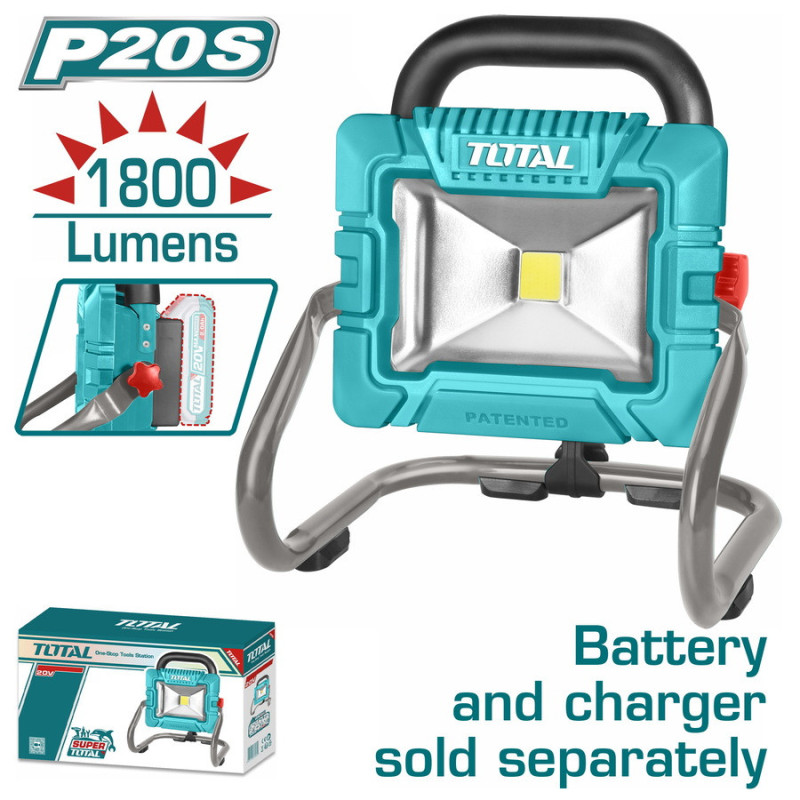 TOTAL ΕΠΑΓΓ. ΠΡΟΒΟΛΕΑΣ LED ΜΠΑΤ. Li-ion 20V ΧΩΡΙΣ ΜΠΑΤΑΡΙΑ & ΦΟΡΤΙΣΤΗ (TWLI2025)