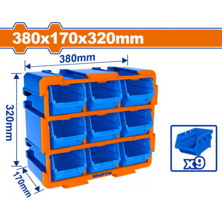 WADFOW ΣΥΡΤΑΡΙΕΡΑ ΑΠΟΘΗΚΕΥΣΗΣ ME ΣΚΑΦΑΚΙΑ 380X170X320mm (WTB8330)