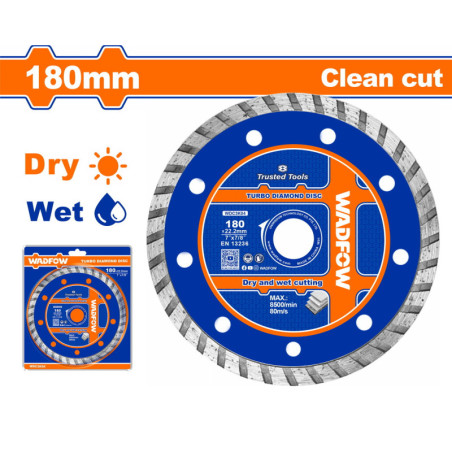 WADFOW ΔΙΑΜΑΝΤΟΔΙΣΚΟΣ TURBO ΞΗΡΑΣ & ΥΓΡΑΣ ΚΟΠΗΣ 180mm (WDC3K04)
