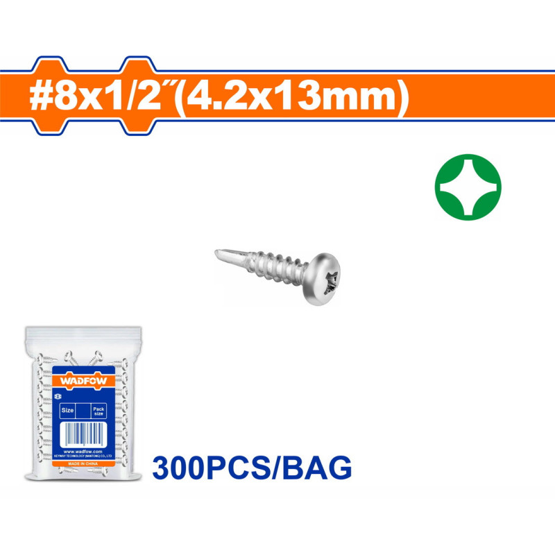 WADFOW ΛΑΜΑΡΙΝΟΒΙΔΑ ΑΥΤΟΔ/ΤΗ ΨΩΜΑΚΙ 8 Χ 1/2" / 4.2 Χ 13mm 300TEM (WXSD922)