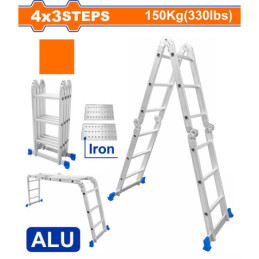 WADFOW ΠΟΛΥΜΟΡΦΙΚΗ ΣΚΑΛΑ ΑΛΟΥΜ. 4X3 ΣΚΑΛΟΠΑΤΙΑ (WLD7H43)