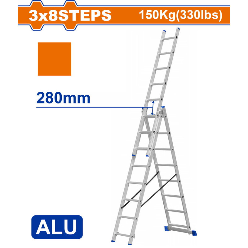 WADFOW ΕΠΑΓΓ. ΣΚΑΛΑ ΑΛΟΥΜ. 3X8 ΣΚΑΛΟΠΑΤΙΑ (WLD6H38)