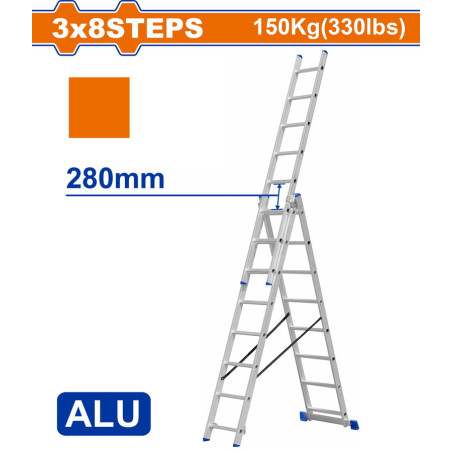 WADFOW ΕΠΑΓΓ. ΣΚΑΛΑ ΑΛΟΥΜ. 3X8 ΣΚΑΛΟΠΑΤΙΑ (WLD6H38)