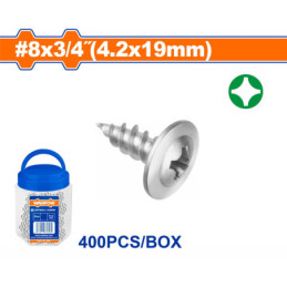 WADFOW ΛΑΜΑΡ. ΓΑΛΒ. ΦΑΡΔΥ ΚΕΦΑΛΙ WAFFER 8 X 3/4" / 4.2 Χ 19mm 400TEM ΣΕ ΠΛΑΣΤΙΚΟ ΒΑΖΑΚΙ (WXS7T12)