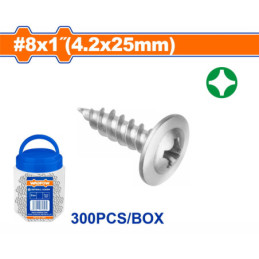 WADFOW ΛΑΜΑΡ. ΓΑΛΒ. ΦΑΡΔΥ ΚΕΦΑΛΙ WAFFER 8 X 1" / 4.2 Χ 25mm 300TEM ΣΕ ΠΛΑΣΤΙΚΟ ΒΑΖΑΚΙ (WXS7T13)