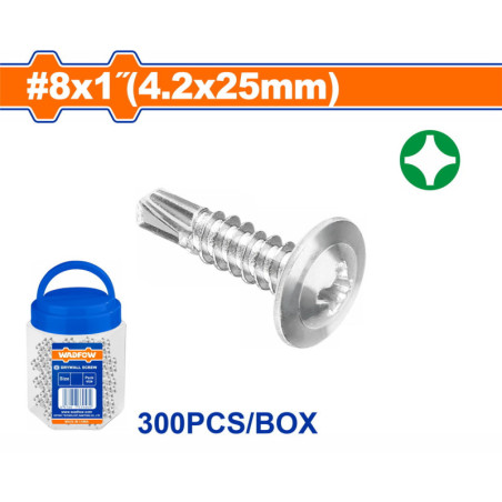 WADFOW ΛΑΜΑΡΙΝΟΒΙΔΑ ΑΥΤΟΔ/ΤΗ ΓΑΛΒ. WAFFER 8 X 1" / 4.2 Χ 25mm 300TEM ΣΕ ΠΛΑΣΤΙΚΟ ΒΑΖΑΚΙ (WXS3T13)