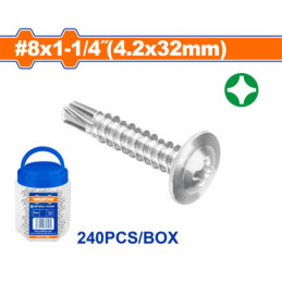 WADFOW ΛΑΜΑΡΙΝΟΒΙΔΑ ΑΥΤΟΔ/ΤΗ ΓΑΛΒ.WAFFER 8 X 1-1/4" / 4.2 Χ 32mm 240TEM ΣΕ ΠΛΑΣΤΙΚΟ ΒΑΖΑΚΙ (WXS3T14)