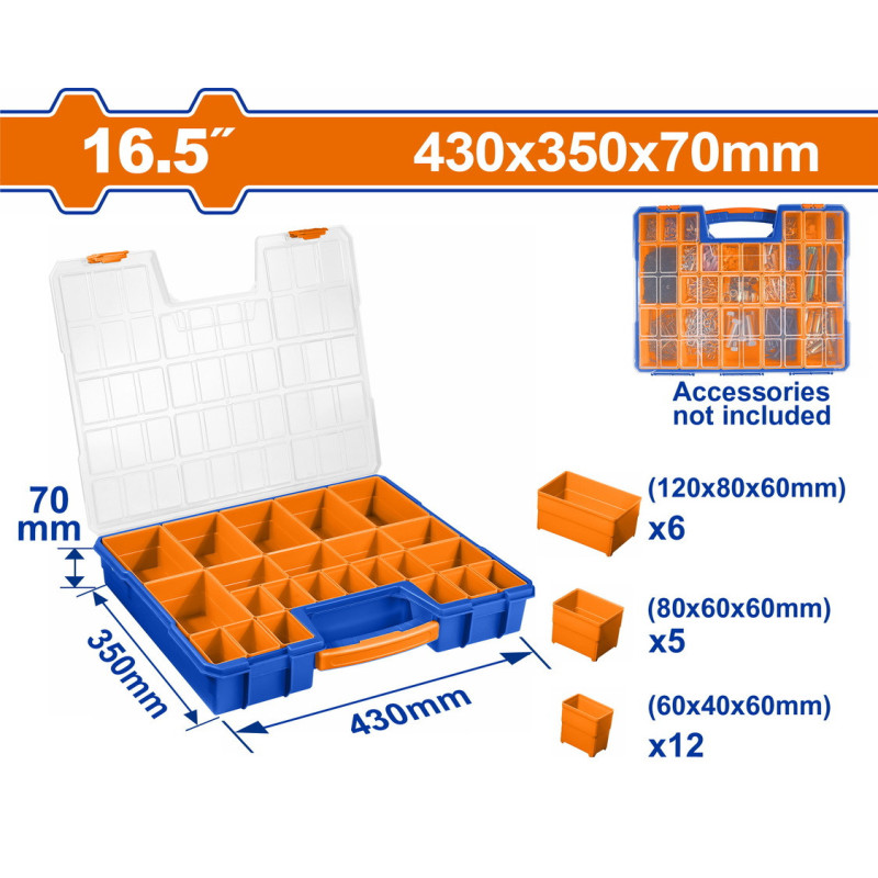 WADFOW ΤΑΜΠΑΚΙΕΡΑ ΕΡΓΑΛΕΙΩΝ 16.5" / 430 Χ 350 Χ 70mm (WTB1611)