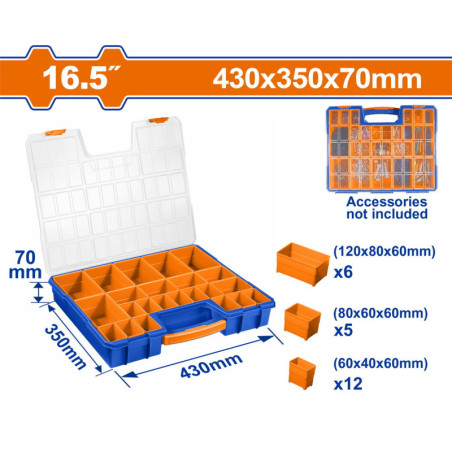 WADFOW ΤΑΜΠΑΚΙΕΡΑ ΕΡΓΑΛΕΙΩΝ 16.5" / 430 Χ 350 Χ 70mm (WTB1611)