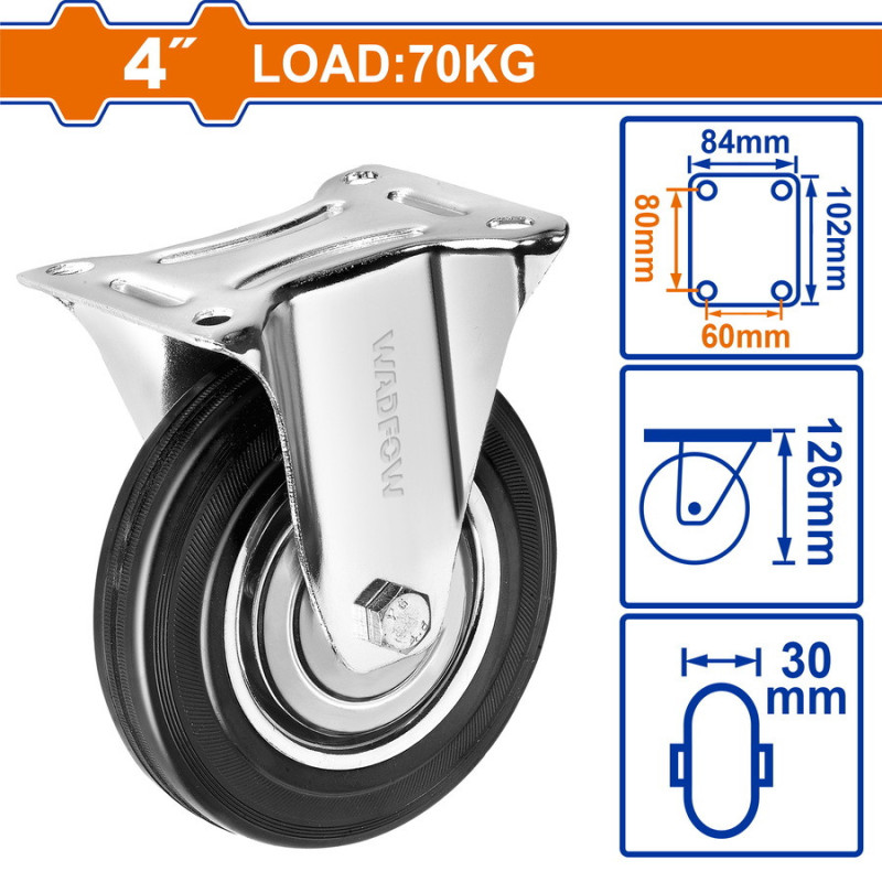 WADFOW ΡΟΔΑ ΣΤΑΘΕΡΗ ΜΑΥΡΗ Φ-100mm (WJL3341)