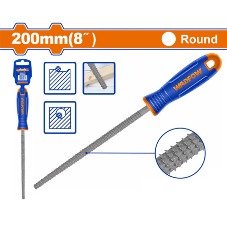 WADFOW ΡΑΣΠΑ ΞΥΛΟΥ ΣΤΡΟΓΓΥΛΗ 8" / 200mm (WFE8848)