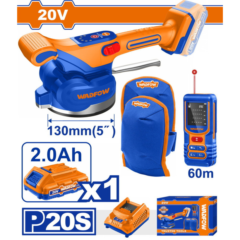 WADFOW ΣΕΤ ΔΟΝΗΤΙΚΟ ΠΛΑΚΙΔΙΩΝ ΜΠΑΤ. Li-ion 20V / 2Ah / 1 ΜΠΑΤΑΡΙΑ (WOS241185)