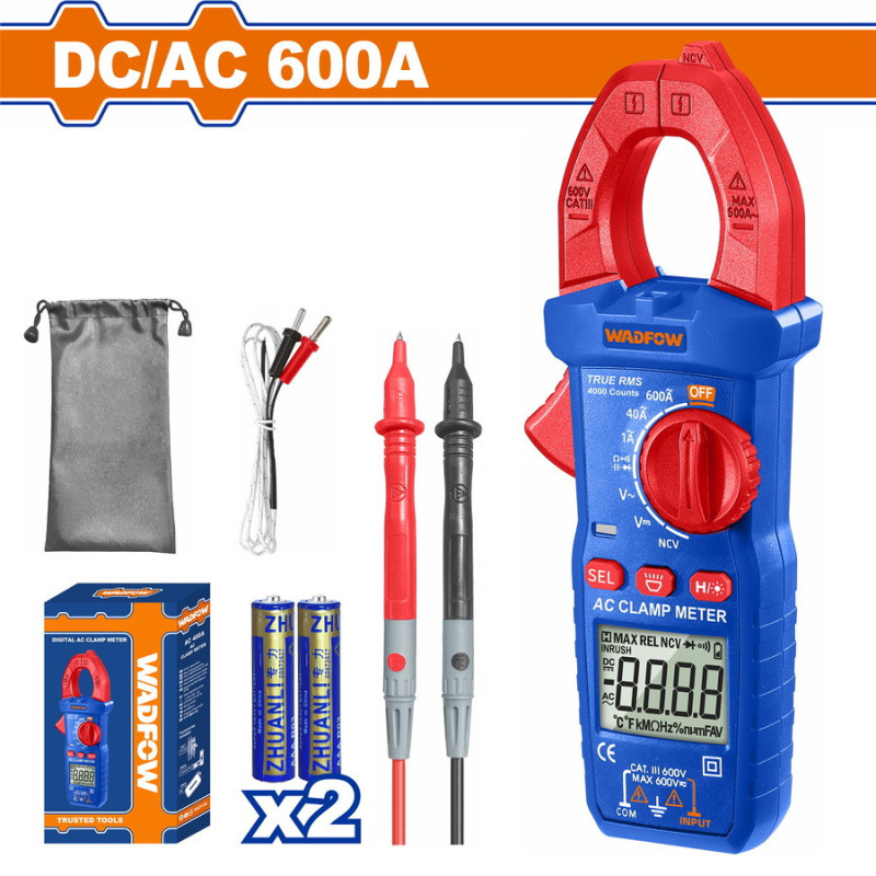 WADFOW ΑΜΠΕΡΟΤΣΙΜΠΙΔΑ ΨΗΦΙΑΚΗ DC / AC 600A (WDΜ8602)