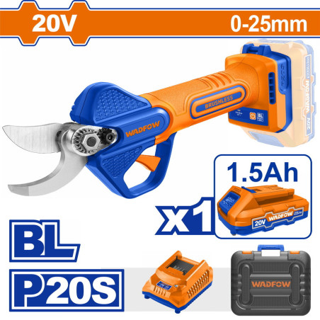 WADFOW ΨΑΛΙΔΙ ΚΛΑΔΕΜΑΤΟΣ 25mm ΜΠΑΤ. Li-ion 20V / 1.5Ah / 1 ΜΠΑΤ BL Motor (WJFPB25)