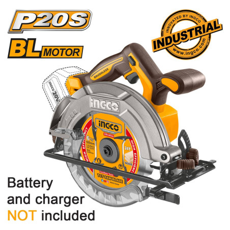 INGCO Δισκοπρίονο Μπαταρίας 20V Li-Ion SOLO Φ 165mm (CSLI1652)