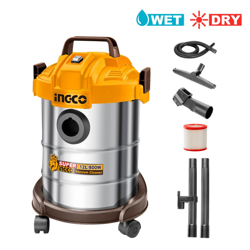 INGCO Ηλεκτρική Σκούπα Υγρών / Στερεών 12 Lit 800W (VC14122)