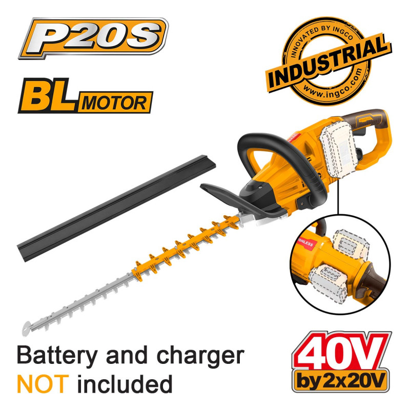 INGCO Μπορντουροψάλιδο Μπαταρίας 2x20V Li-Ion SOLO (CHTLI40028)