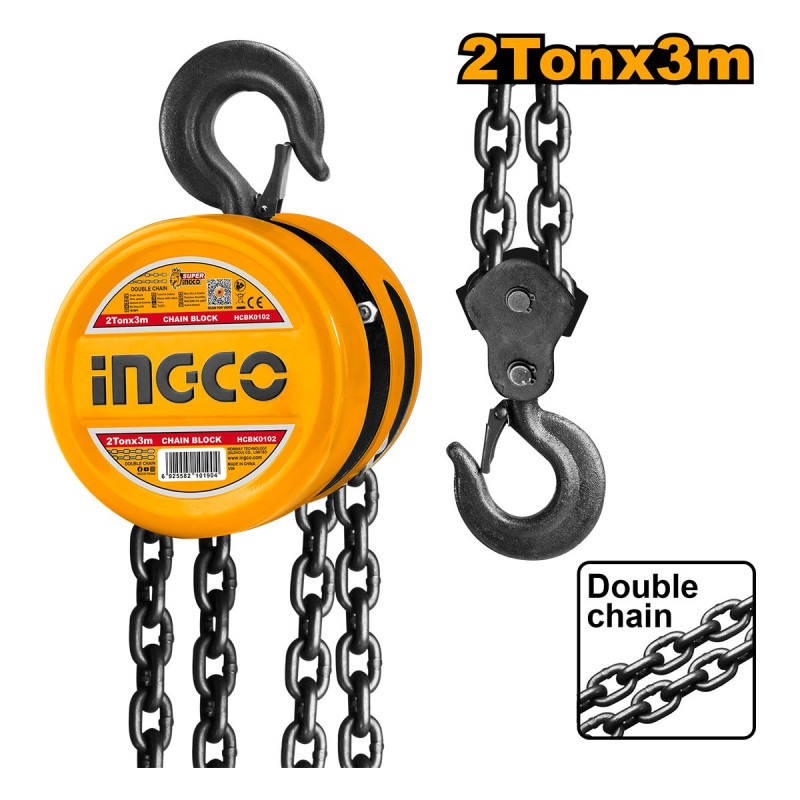 INGCO Παλάγκο Αλυσίδας -  Γερανάκι 2 Ton (HCBK0102)